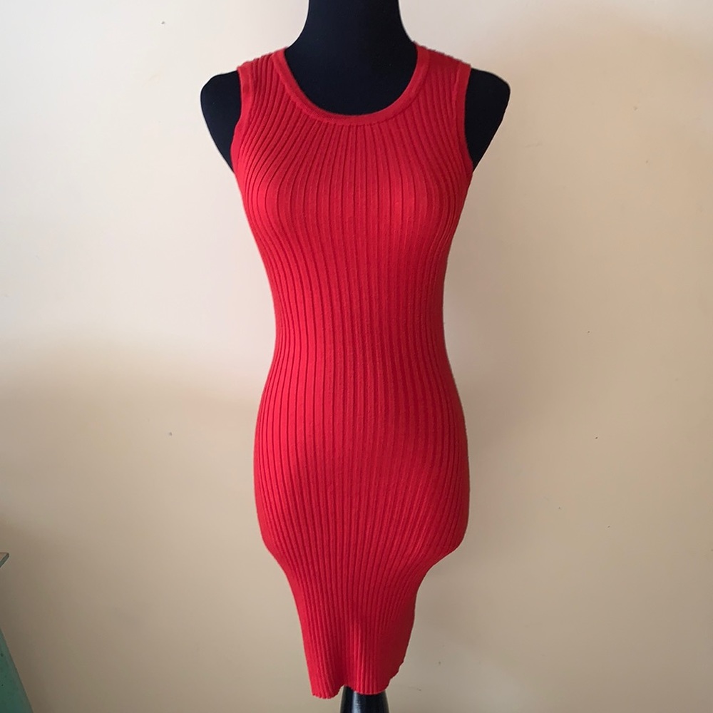 Glassons Burnt Orange size small stretch knee length dress New With Tags